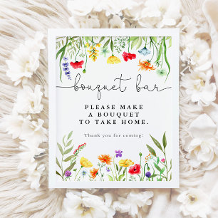 Farbige Wildblume Bouquet Bar Blume Bar Poster