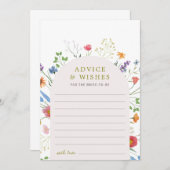 Farbige Wildblume Brautparty Beratung Wünsche Hinweiskarte (Vorne/Hinten)