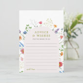 Farbige Wildblume Brautparty Beratung Wünsche Hinweiskarte (Stehend Vorderseite)