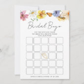 Farbige Wildblume Brautparty Bingokarte Einladung (Vorderseite)