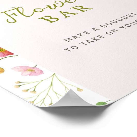 Farbige Wildblume Brautparty Blume Bar Poster (Ecke)