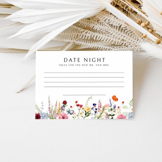 Farbige Wildblume Brautparty Rezept Karte