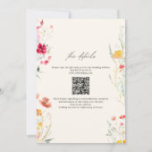 Farbige Wildblume Cream Wedding QR Code Einladung (Rückseite)