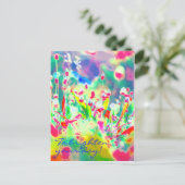 Farbige Wildblume Denken Sie an Ihre Blume Postkarte (Stehend Vorderseite)