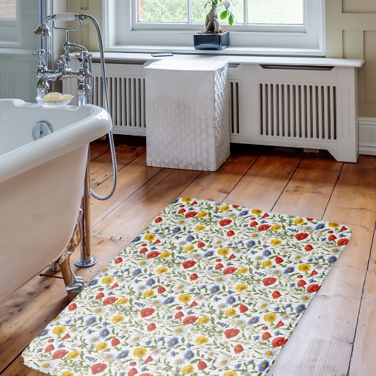 Farbige Wildblume der Blumen Hübsch Moderne Gemust Badematte