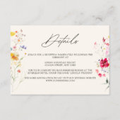 Farbige Wildblume | Details zur Schwarzen Hochzeit Begleitkarte (Vorderseite)