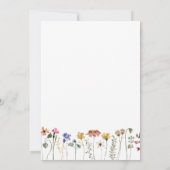 Farbige Wildblume flache vertikale Babydusche Dankeskarte (Rückseite)