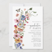 Farbige Wildblume Foto Abschluss Einladung (Vorderseite)