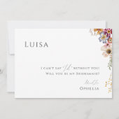 Farbige Wildblume Foto Bridesmaid Vorschlag Card Einladung (Rückseite)