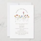 Farbige Wildblume Foto Kindergeburtstag Party Einladung (Vorderseite)