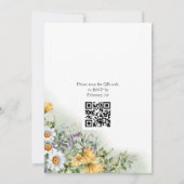 Farbige Wildblume Foto QR Code Hochzeit Einladung (Rückseite)