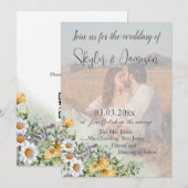 Farbige Wildblume Foto QR Code Hochzeit Einladung (Vorne/Hinten)