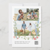 Farbige Wildblume Foto QR Code UAWG Wedding Einladung (Rückseite)