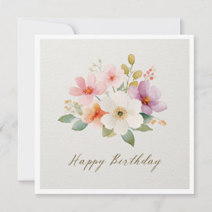 Farbige Wildblume Frohe Geburtstag Einladung