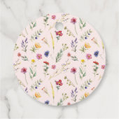 Farbige Wildblume Frühlingsblütendusche Geschenkanhänger (Rückseite)