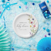 Farbige Wildblume Frühlingsblütendusche Pappteller (Party)