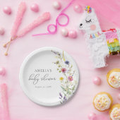 Farbige Wildblume Frühlingsblütendusche Pappteller (Party)