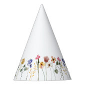 Farbige Wildblume Geburtstag Partyhütchen (Vorderseite)