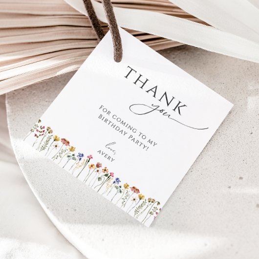 Farbige Wildblume Geburtstag Platz Vielen Dank Geschenkanhänger