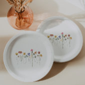 Farbige Wildblume Geburtstagszeitung Pappteller