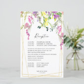 Farbige Wildblume Geometrischer Empfang Zeitleiste (Stehend Vorderseite)