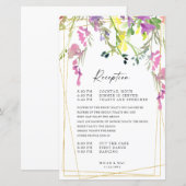 Farbige Wildblume Geometrischer Empfang Zeitleiste (Vorne/Hinten)