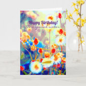 Farbige Wildblume Glückwunsch zum Geburtstag Blume Karte (Gelbe Blume)