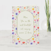 Farbige Wildblume Grüner Muttertag Feiertagskarte (Vorderseite)