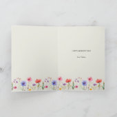 Farbige Wildblume Grüner Muttertag Feiertagskarte (Innenseite)