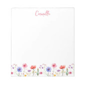 Farbige Wildblume Hübsche Blüte Personalisiert Notizblock (Vorderseite)