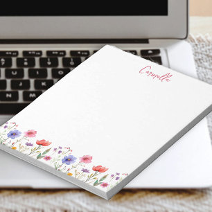 Farbige Wildblume Hübsche Florale Personalisierte Notizblock