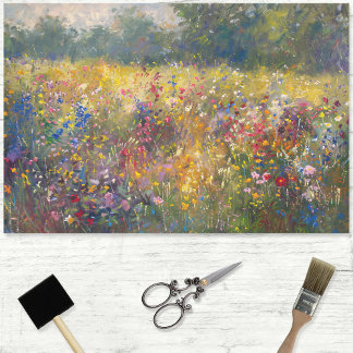 Farbige Wildblume Impressionist Decoupage Seidenpapier