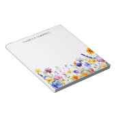 Farbige Wildblume Individuelle Name Notizblock (angewinkelt)