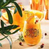 Farbige Wildblume Individuelle Name Weinglas Ohne Stiel