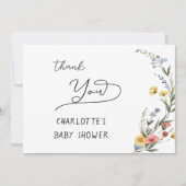 Farbige Wildblume Kinderdusche Dankeskarte (Vorderseite)