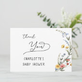 Farbige Wildblume Kinderdusche Dankeskarte (Stehend Vorderseite)