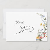 Farbige Wildblume Kinderdusche Dankeskarte (Rückseite)