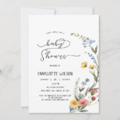 Farbige Wildblume Kinderdusche Einladung (Vorderseite)