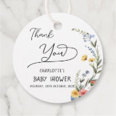 Farbige Wildblume Kinderdusche Geschenkanhänger (Rückseite)