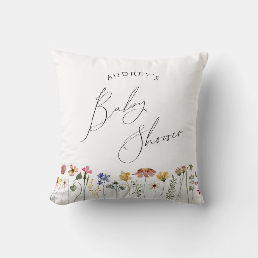 Farbige Wildblume Kinderdusche Kissen (Vorderseite)