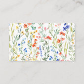 Farbige Wildblume Kinderdusche Registrierung Begleitkarte (Rückseite)