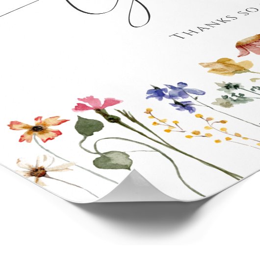Farbige Wildblume Kinderduschkarten und Geschenke Poster (Ecke)