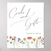 Farbige Wildblume Kinderduschkarten und Geschenke Poster (Vorne)