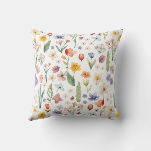 Farbige Wildblume Kissen (Rückseite)