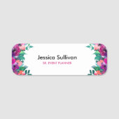 Farbige Wildblume Klassischer Name Namensschild (Vorderseite)