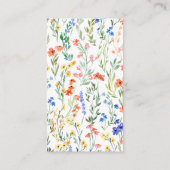 Farbige Wildblume Langer Babydusche Begleitkarte (Rückseite)