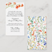 Farbige Wildblume Langer Babydusche Begleitkarte (Vorne/Hinten)