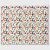 Farbige Wildblume Mixed Floral Muster Geschenkpapier (Flach)