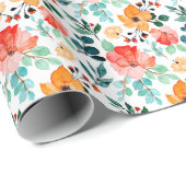 Farbige Wildblume Mixed Floral Muster Geschenkpapier (Rolleneckpunkt)