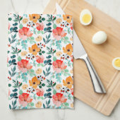 Farbige Wildblume Mixed Floral Muster Geschirrtuch (Viertel Falte)